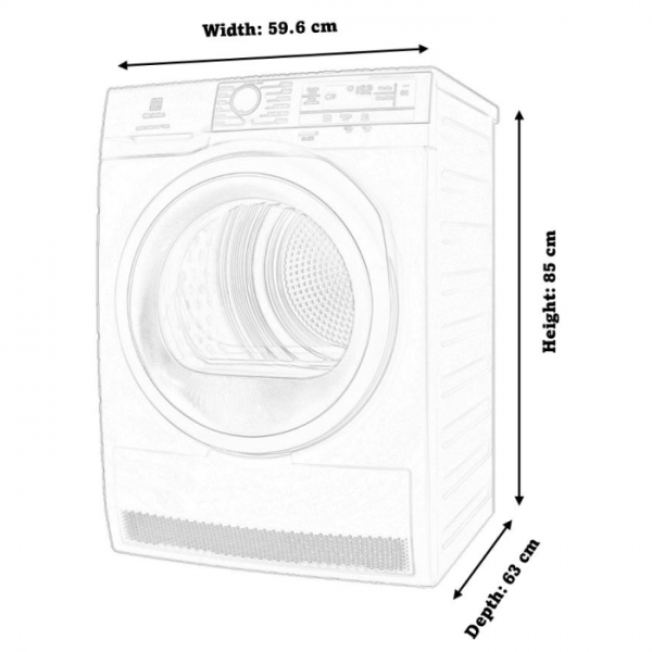 Tumble Dryer EW6C4824CB- Dimension