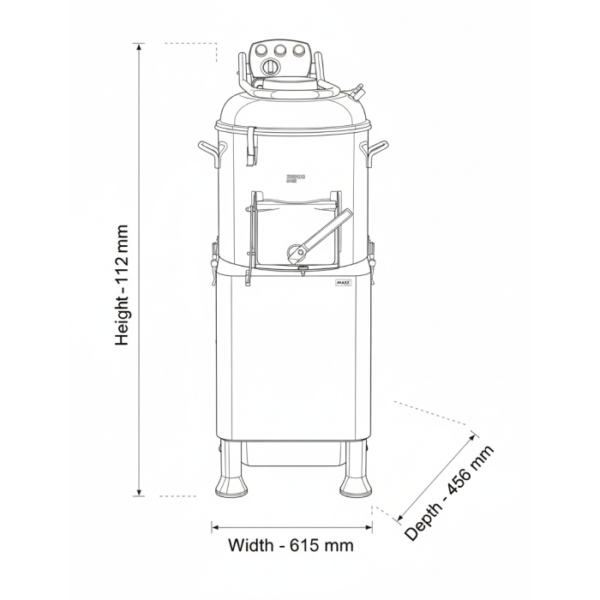 190kg Potato Peeler 220V-60Hz MAXX-PP190HU 220V For Marine - Image 6