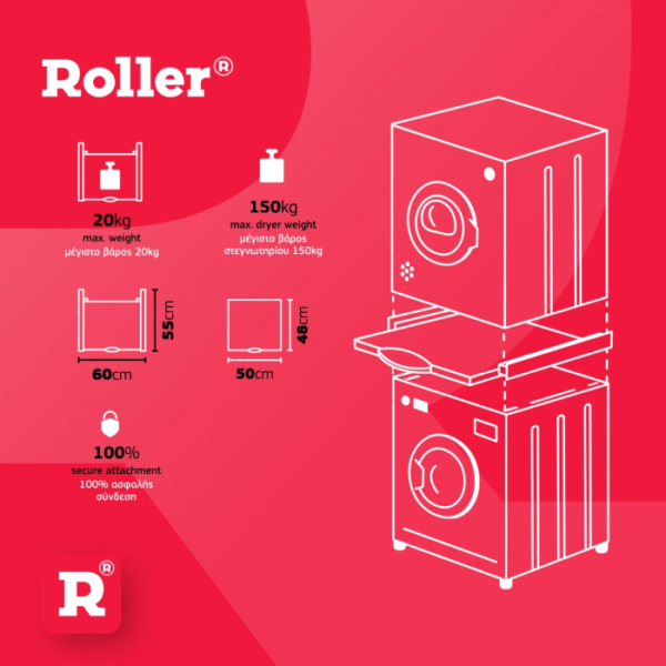 ROLLER Stacking Kit with Worktop for Laundry Machines - Image 6