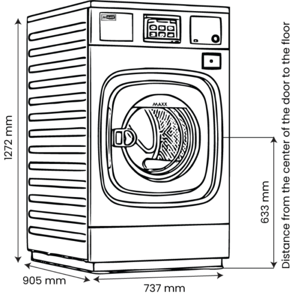 15 Kg 440V-60Hz FL Washing Machine MAXX-COMW15OA 440V for Marine - Image 2