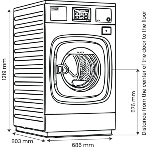 10 Kg 440V-60Hz FL Washing Machine MAXX-COMW10OA 440V for Marine - Image 2