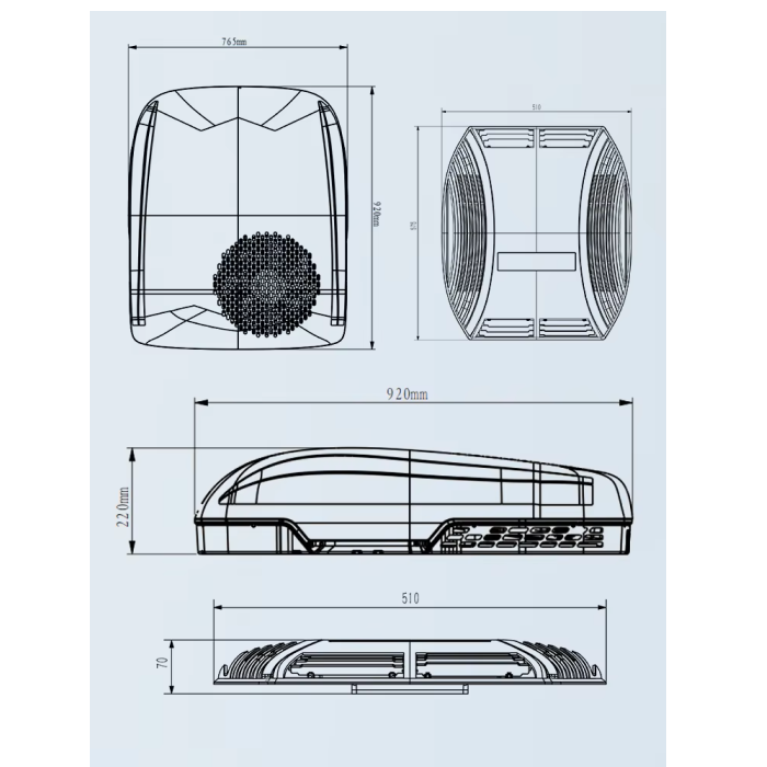 1 Ton 220V-60Hz Rooftop / Cabin / RV Air Conditioners MAXX-RTAC12CO-220V For Marine - Image 3