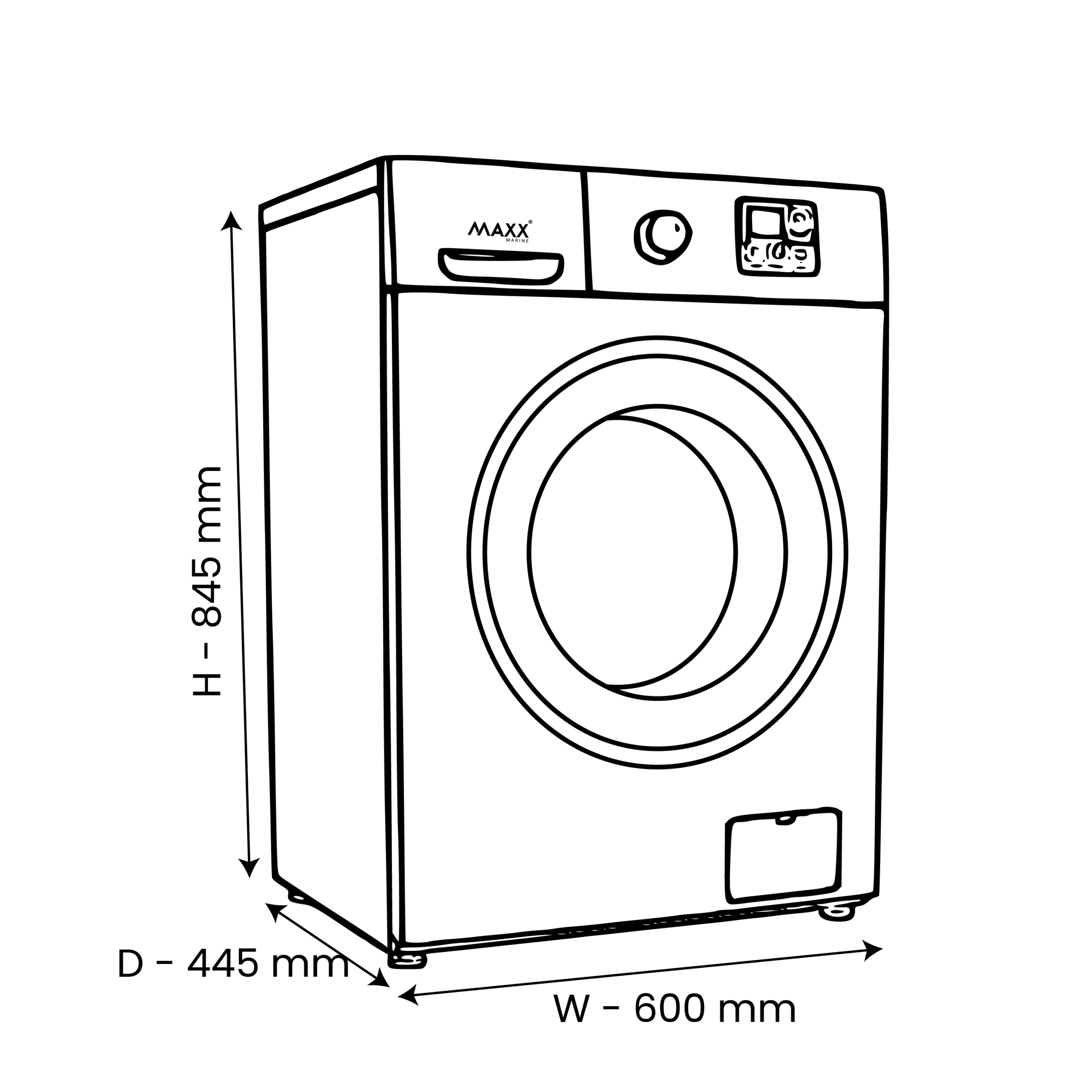 Máquina de Lavar Roupa FL 7 kg 220V-60Hz MAXX – FLWM07WE para Uso Marítimo - Image 6