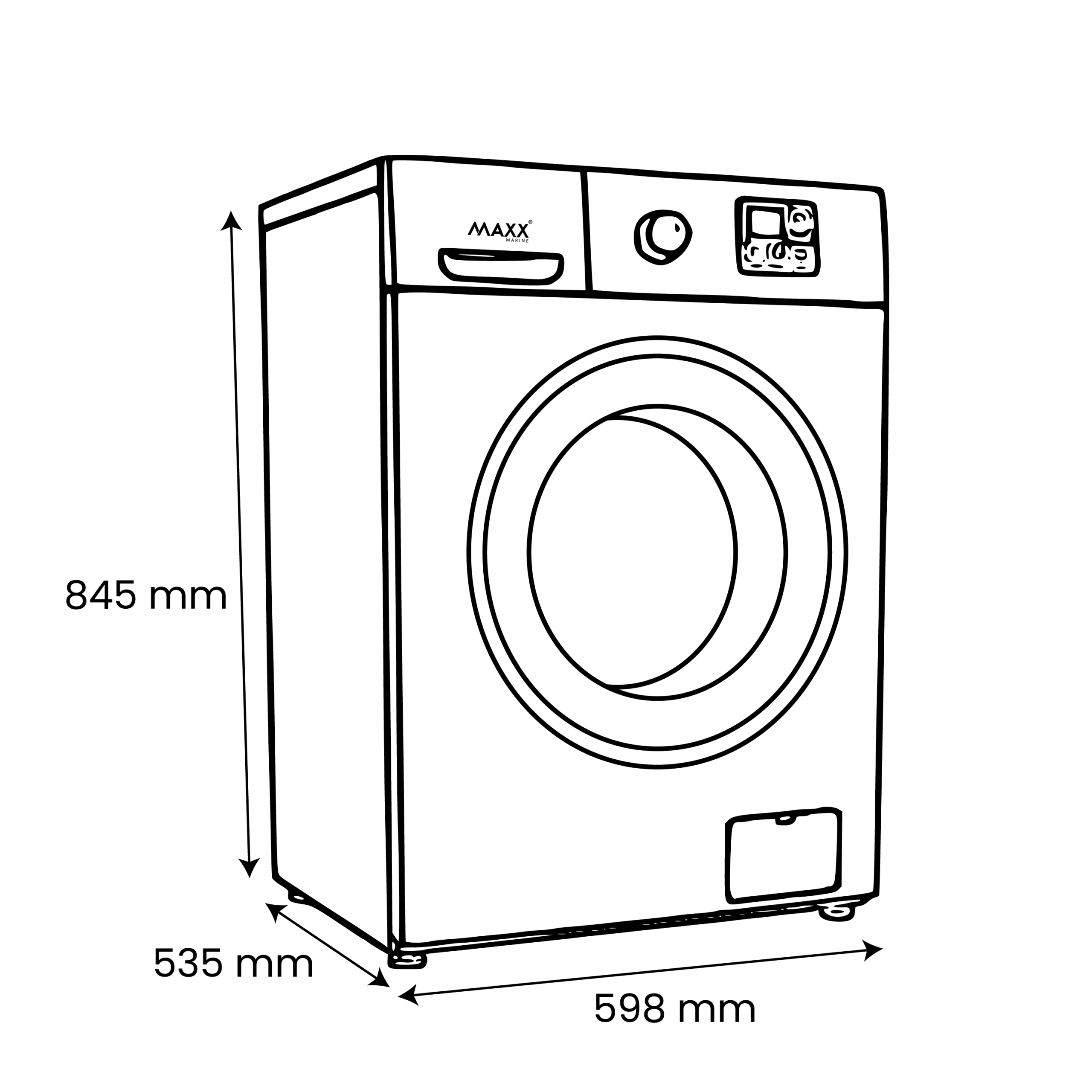 Máquina de Lavar Roupa FL 8 kg 220V-60Hz MAXX – FLWM08 WE para Uso Marítimo - Image 5