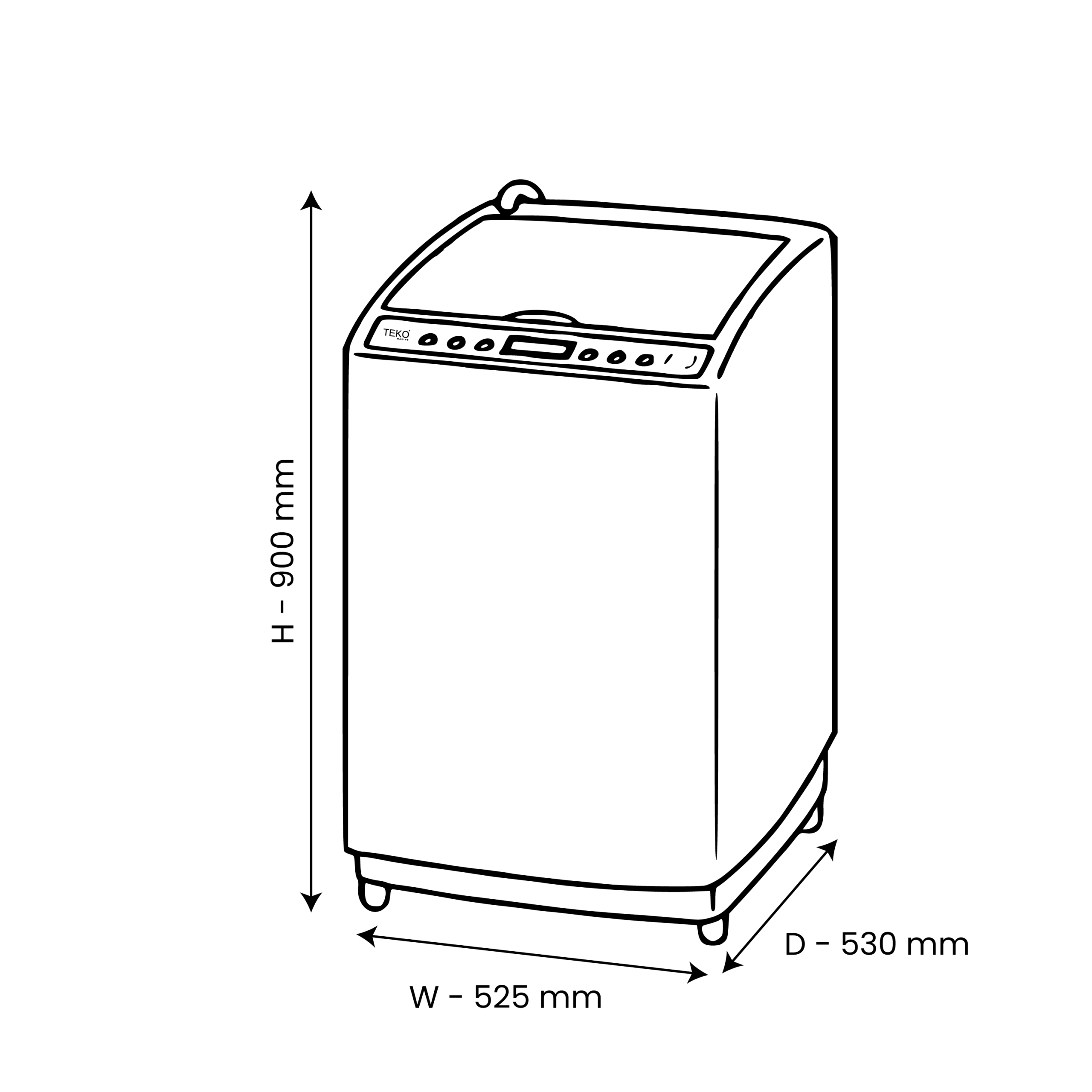 Máquina de Lavar Roupa de Abertura Superior 8 kg 110V-60Hz TEKO-TL08FE 110V para Uso Marítimo - Image 4