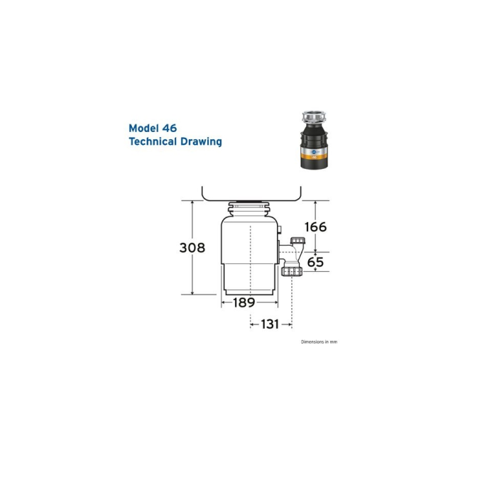 生ごみディスポーザー 220V Insinkerator モデル 46 (船舶用) - 画像 (2)
