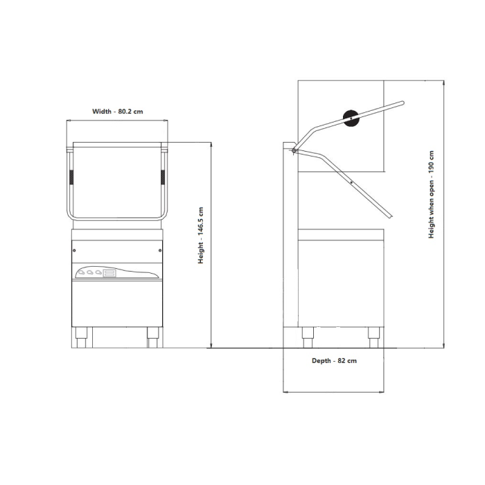 Lavastoviglie a Cappa Commerciale 440V-60Hz MAXX - DWHT - 440V per Uso Marino - immagine 4