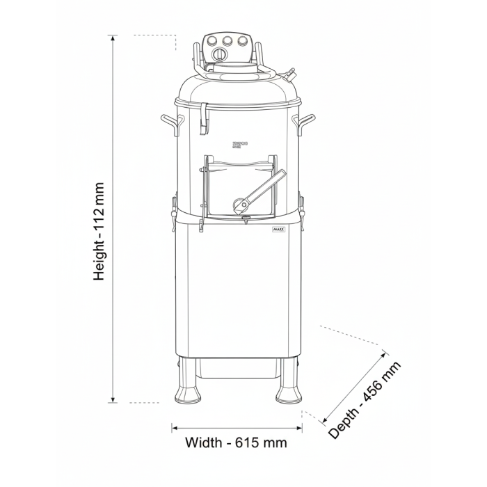 Pelapatate 190 kg 220V-60Hz MAXX-PP190HU 220V per Uso Marino - immagine 6
