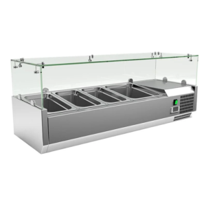 Banco Insalate 4 Vaschette 220V-60Hz MAXX-CSB-4GN1/3 220V per Uso Marino