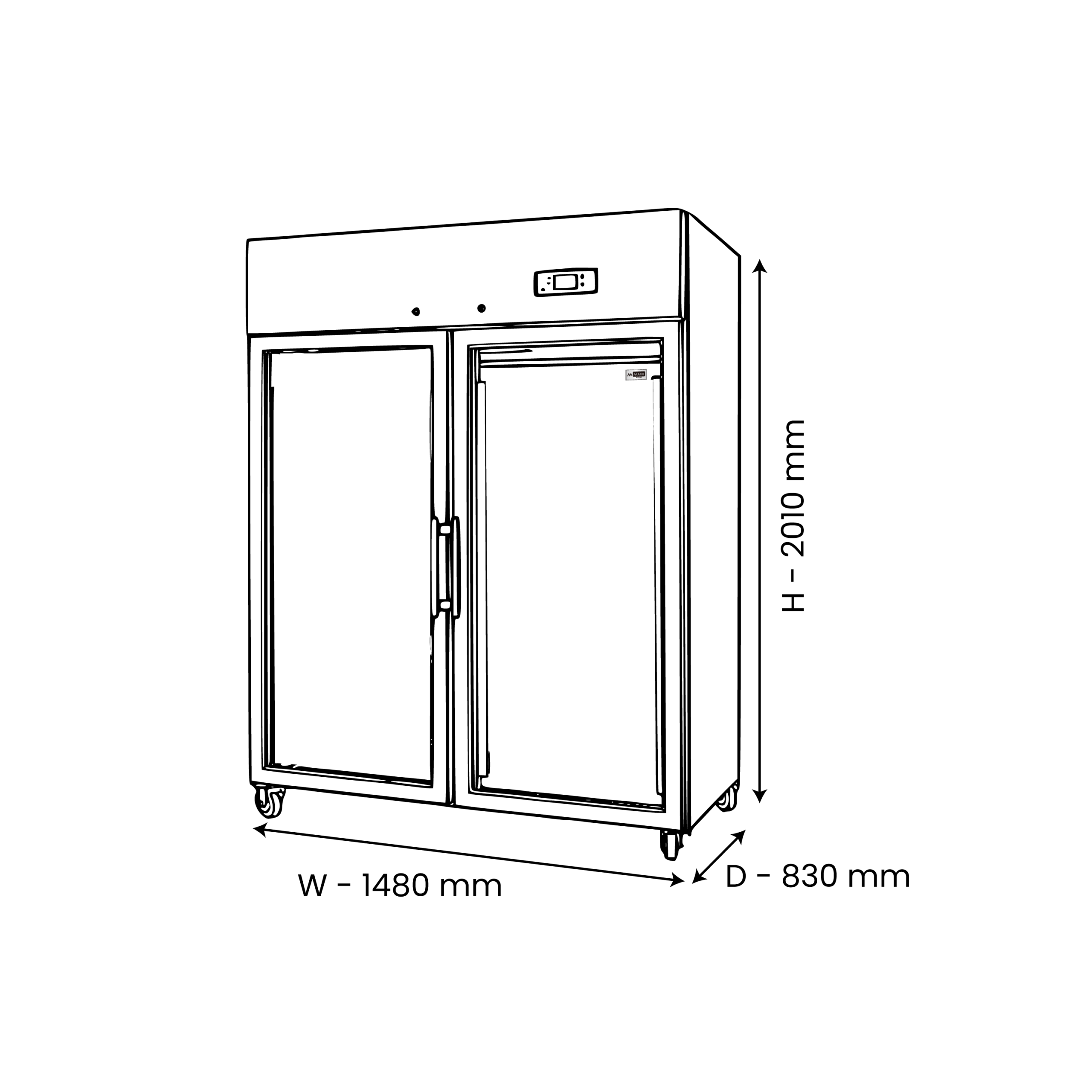 1188 Ltr 220V-60Hz Peti Sejuk Tegak Showcase Berpintu Kaca Kembar MAXX - COUSGDD1188HU 220CE – untuk kegunaan marin - Image 6