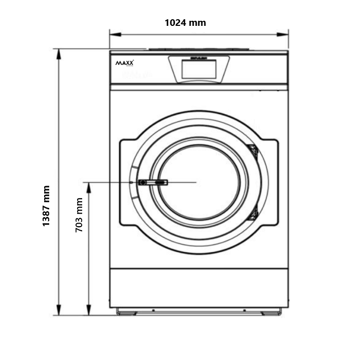22 Kg 440V-60Hz Mesin Basuh Muatan Depan MAXX-COMW22EW 440V untuk kegunaan marin - Image 2