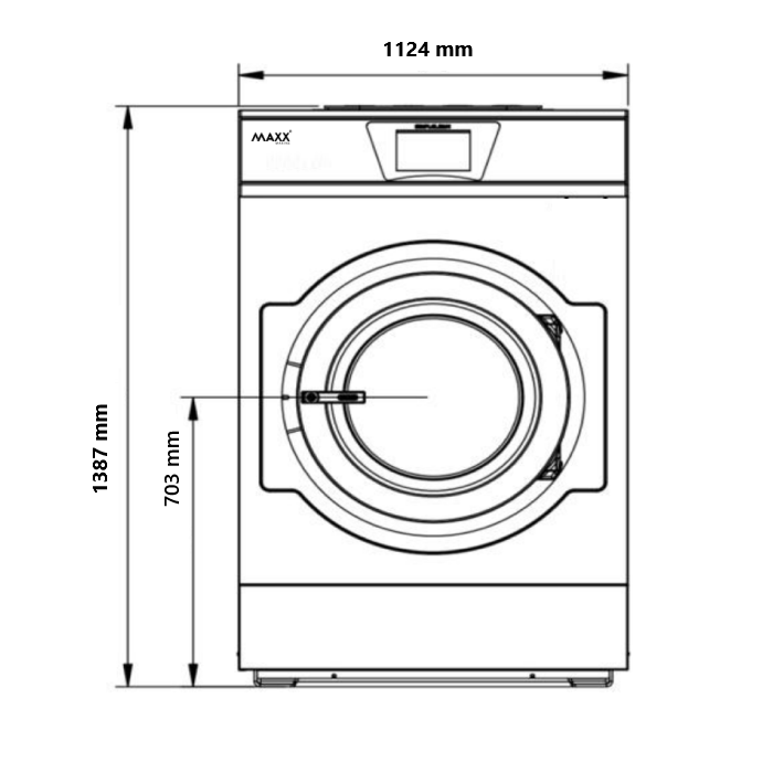 27 Kg 440V-60Hz Mesin Basuh Muatan Depan MAXX-COMW27EW 440V untuk kegunaan marin - Image 2