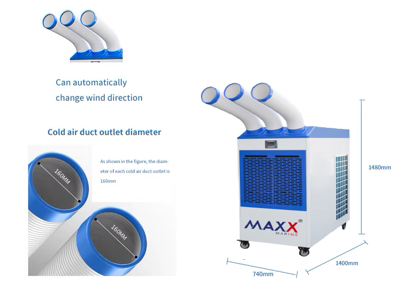 5.0 Ton 440V-60Hz Komersial Penyaman Udara Mudah Alih MAXX CO-PAC60ZR 440V untuk kegunaan marin - Image 4