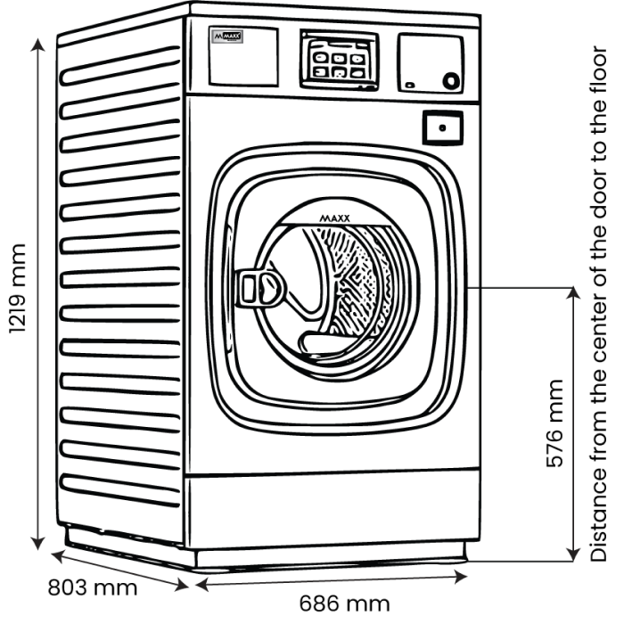 10 Kg 440V-60Hz Mesin Basuh Muatan Depan MAXX-COMW10OA 440V untuk kegunaan marin - Image 2