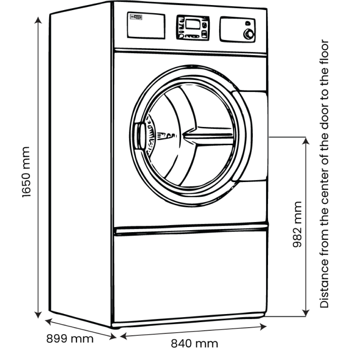 15 Kg 440V-60Hz Pengering Berpengudaraan MAXX-COMD15OA 440V untuk kegunaan marin - Image 2