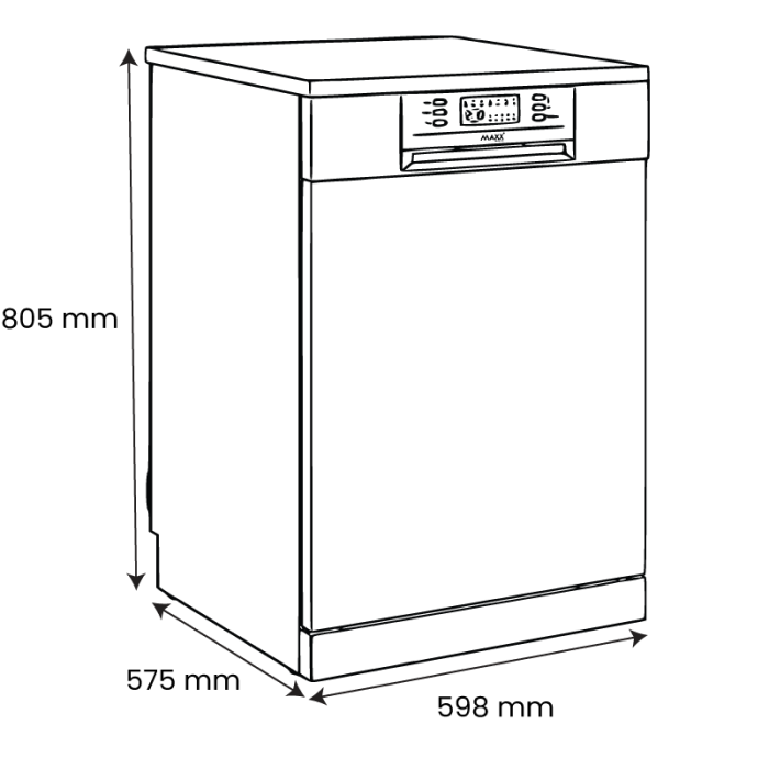 13 Set Hidangan 220V-60Hz Mesin Basuh Pinggan MAXX-DW13GA 220V untuk kegunaan marin - Image 4