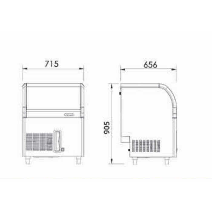 90 Kg 220V-60Hz Mesin Pembuat Ais Kiub MAXX - COIM91 untuk kegunaan marin - Image 3